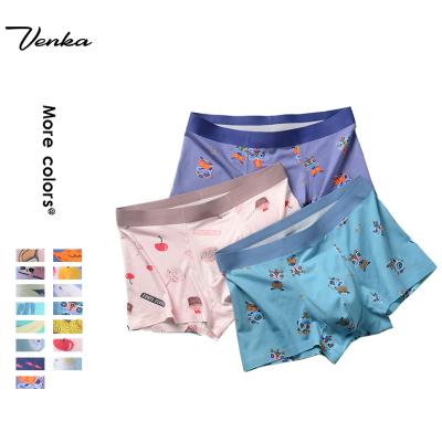 China New Arrival Antibacterial Men's Boxer Boys Boxer Shorts Widen Waistband Underwear Cotton Floral Seamless Soft Smooth Boxer for sale