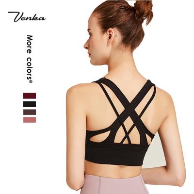 China 2021 Breathable High Support Women Workout Padded Top Fitness Yoga Bra Custom Logo Sports Bra for sale