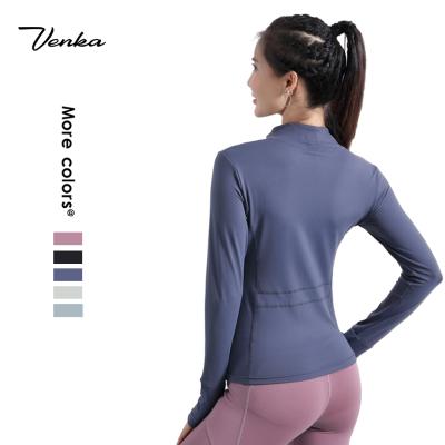 China Running and Gym Ladies Autumn Fitness Sportswear Long Sleeve Front Zipper Women Jackets For Anti-wrinkle 2020 for sale