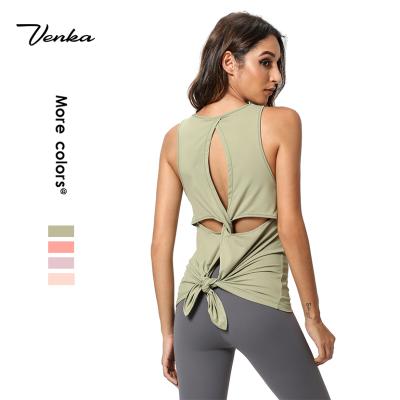 China 2020 fashionable new arrival women anti-shrink beach top fitness back design high quality quick dry tank tops for ladies for sale