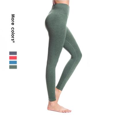 China New Pattern Workout Fitness Wear Polyester Spandex Green Color Antibacterial Seamless Yoga Pants Gaiters for sale