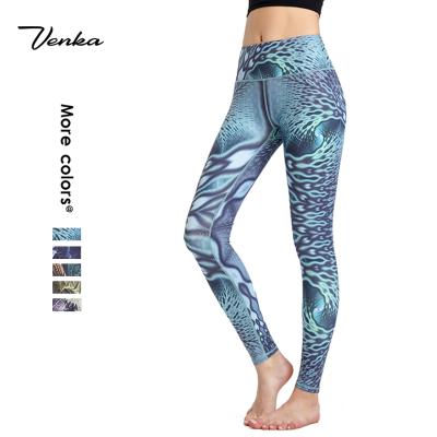 China 2020 New Arrival Digital Printed Breathable Yoga Pants Four Needles Six Line Jungle Style Floral Leggings for sale