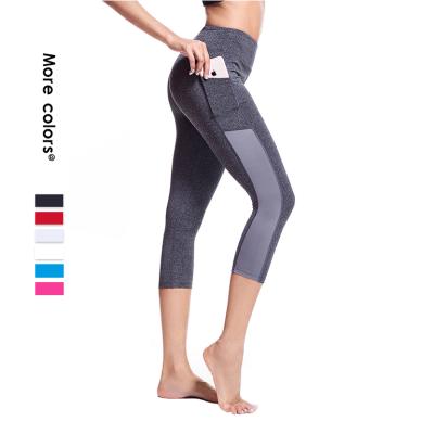 China Hot Custom Wholesale Comfortable Shorts XXL Antibacterial Cropped Yoga Pants With Phone Pocket Yoga Capri Pants for sale