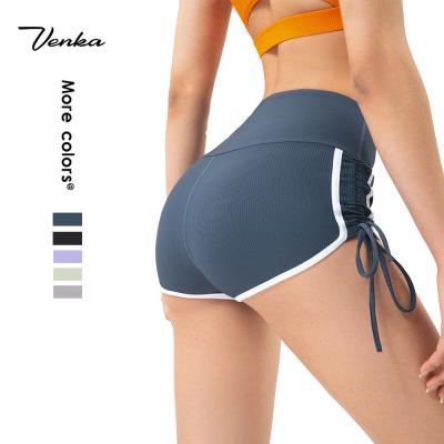 China 2021 High Waist Butt Fitness Workout Shorts Antibacterial Warm Adjustable Elastic Soft Fabric High String Raised Women Biker Shorts for sale