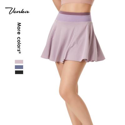 China 2021 New Arrival Anti-Static 2 Piece Pleated Women Skirt With Pockets For Running Tennis Mesh Net Athletic Yoga Skirt Breathable for sale