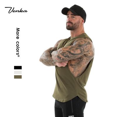 China QUICK DRY sports wear muscle mens gym clothing quick dry high quality cotton fabric plus size tank tops custom men for sale