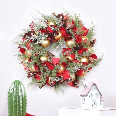 China Christamas Christmas Wreath Ornaments Wall Door Flower Wreath Party Decoration DIY Hanging Home Christmas Gifts for sale