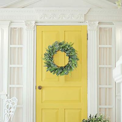 China Realistic Silk Eucalyptus Wreath Christmas Silk Wreath Decorative For Home Decor Eucalyptus Wreath For Front Door for sale