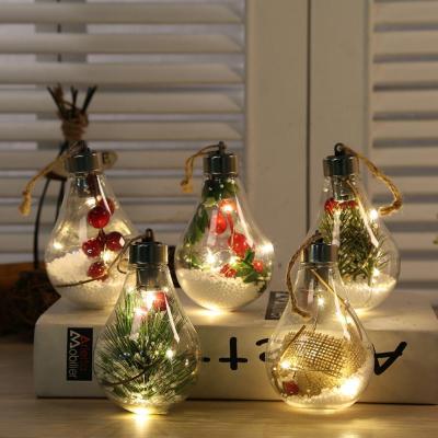 China LED Plastic Bulb For Christmas Tree Decoration Christmas Transparent Ornament Plastic Bulb for sale