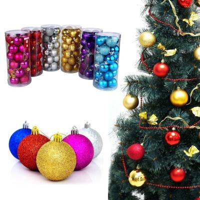 China Christamas Wholesale 3-8CM Christmas Ball Ornaments For Christmas Tree Bauble Ball Drop Hanging Decorations for sale