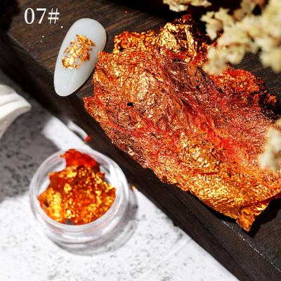 China 12-Color to Choose Red Orange Foil Glitter for Nails Glitter Flakes Irregular Mirror Sprinkles Manicuring Decorations for sale