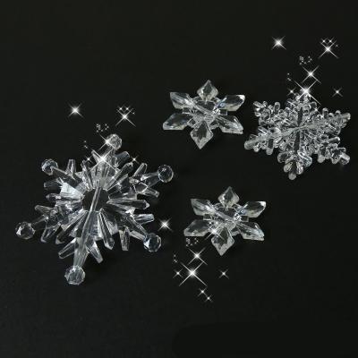 China Glitter Crystal Acrylic Snowflake Ornaments Christmas Decor Jelly Supply For Home Decoration Navidad de Wenter for sale