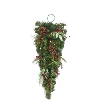 China Wholesale Green Christmast Ornament Tear Drop Christmas Tree Hanging Decoration for sale