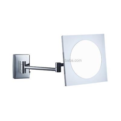 China HSY1014 lighted led lighted wall mount magnifying acrylic cosmetic mirror for sale