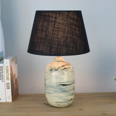 China Hand painting factory supply price hotel bedroom vase decorative ceramic light led table lamp for hotel home use for sale