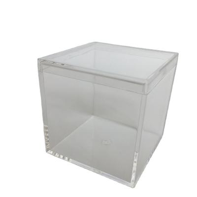 China Custom Aseptic Clear Cube Container Food Grade Plastic Chocolate Candy Favors Acrylic Gift Box for sale