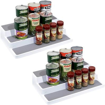 China Sustainable 3 Tier Spice Rack Step Shelf Cabinet For Kitchen Pantry Cabinet Countertop Bathroom for sale