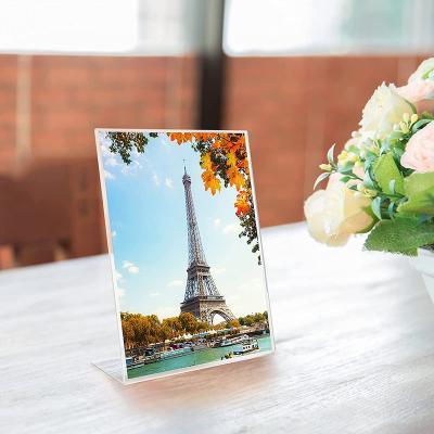 China Custom Acrylic Promotion Showcase Sign Holders For Display Home Decoration Counter Mall Promotion Picture Holder for sale