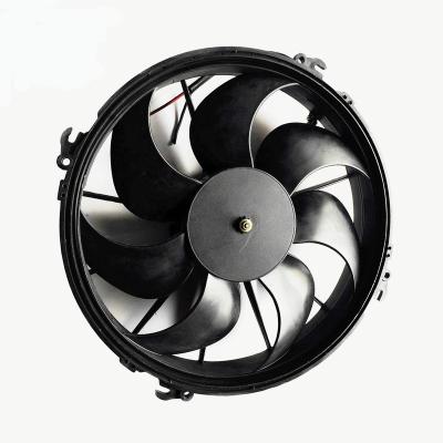 China Heat Dissipation China Make Capacitor Fan 12v 24v Bus Air Conditioner Fan With S Blade for sale