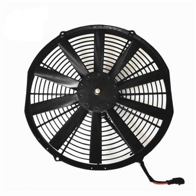 China Radiator 14 Inch Fridge Car DC 12v 24v Condenser Fan With Straight Blade for sale