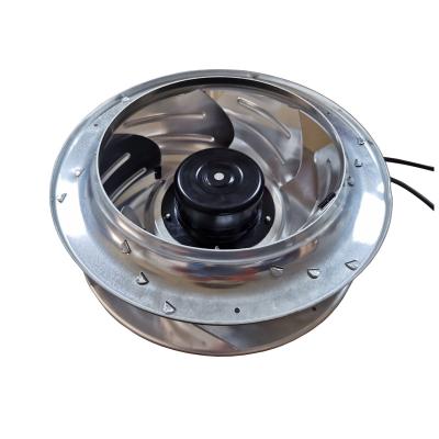 China Hotels DC 24V 48V 250mm Back Curved Brushless Centrifugal Fan for sale