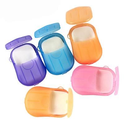 China Basic Cleaning Disposable Portable Travel Boxed Confetti Soap Mini Soap Paper For Washing Hand Equipment Protection for sale