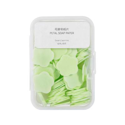 China Travel Hand Wash Paper Soap Petal Soap Paper Base Disposable Portable Cleaning Soap For Hand Wash Cleaning for sale