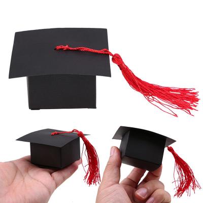 China Other Wholesale Doctorial Hat Candy Box Bachelor Cap Bag Paper Carrier Graduation Celebration Decoration for sale