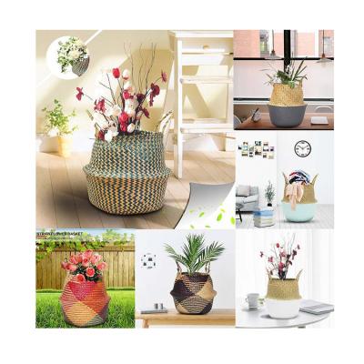 China Viable Vegetable Plankton Basket Flower Plants Pots Laundry Storage Organizer Nature Belly Holder Basket Decors for sale