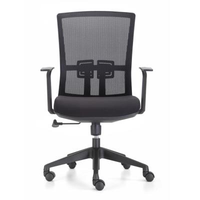 China Chairs (Height) 2022 Adjustable Elegant Soft Staff Black Mesh Office Waiting Mid Back Swivel Chair for sale