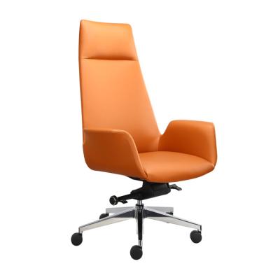 China Top quality adjustable popular sales high back executive orange leather office chair (height) for sale