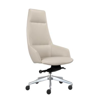 China New Arrival Executive Adjustable High Back Beige Color Manager Swivel (Height) Leather Office Chair for sale