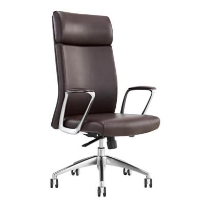 China Wholesale Brown Leather Swivel Office Chair (Height) Foshan Office Furniture Adjustable Back Modern Manager High for sale