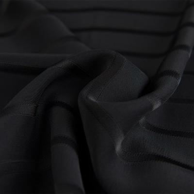 China Viscose Viable Black Acetate Silk Striped Fabric For Dress for sale