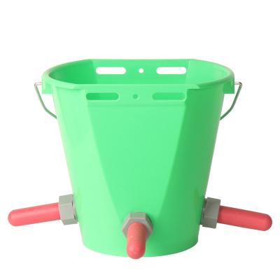 China 3 Teats Pleastic Calf Rearing Bucket with 8L Volume for Newborn Calves for sale