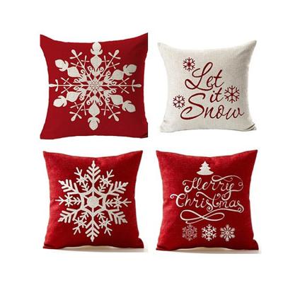 China Portable Custom Christmas Snowflake Tile Decorative Crate Cushion Cover Pillow Shape for sale