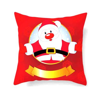 China Portable Merry Christmas Santa Claus Cushion Cover Christmas Decorative Pillow Case Tile Case Cover for sale