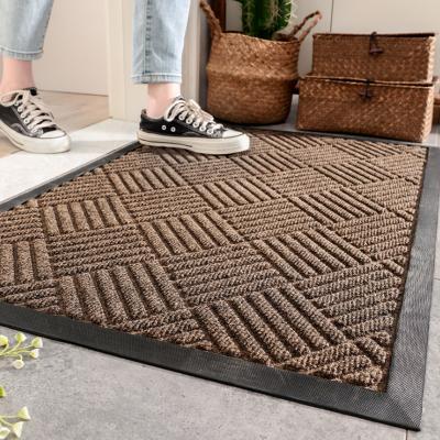 China Ribbed Door Mat With Rubber Backing Washable Outdoor Indoor Floor Mat Non Slip Entryway Mat for sale