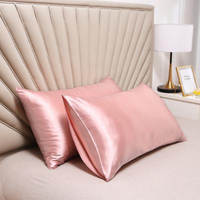 China Custom High Quality Non-Toxic Super Soft Silk Decorative Bed Pillowcase Satin Style Envelope Feeling Pillowcase Standard Size for sale