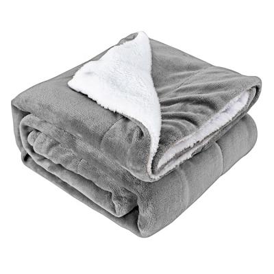 China Shrink Resistant Super Soft Double Layer Blankets Coral Fleece Sherpa Throw Heavy Weight Sherpa Blankets For Winter for sale