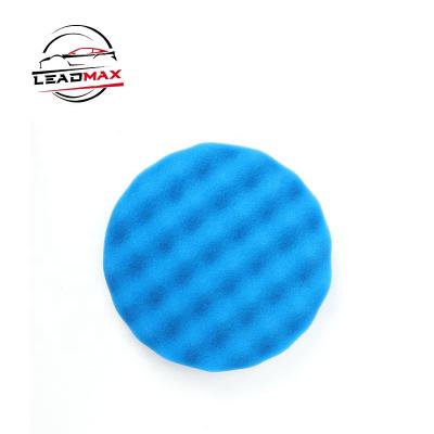 China Strong Longevity 6 Inch Quality Waffle-Height Blue Foam Wave Pads Polishing Pads For Car Care for sale