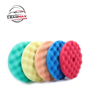 China Durable LEADMAX Factory Directly Sell Car Foam Polish Pad Kit 5 Pcs 6 Inch Wave Buffing Pad For Auto Beauty Polisher for sale