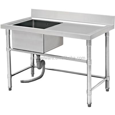 China Industrial kitchen sink rack/restaurant kitchen/canteen hospital/commercial kitchen stainless steel handcrafted sink with backsplash maker for sale