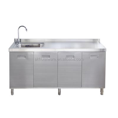 China Industrial Kitchen/Restaurant Kitchen/Canteen Philippines Customized Stainless Steel Restaurant Buffet With Wash Sink Cafe Food Prep Table Commercial Factory for sale