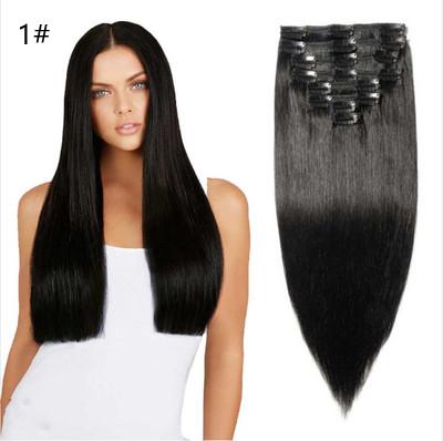 China Can Be Double Weft Dyed Factory Direct Remy Hair Machine Direct Dyed Clip In Hair Extension for sale