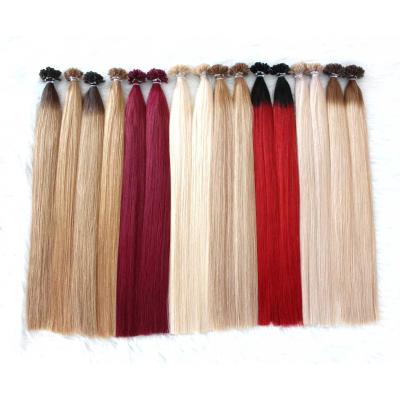 China Can Be Wholesale High Quality Dye Remy Human Hair U Flat Tip STRAIGHT Hair Extensions For Teen Black White for sale