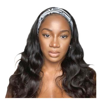 China Can Be 2021 Hot Selling Dyed In USA EUR Body Wave Wig Headband Wig Hair 100% Adjustable Hair Wigs for sale