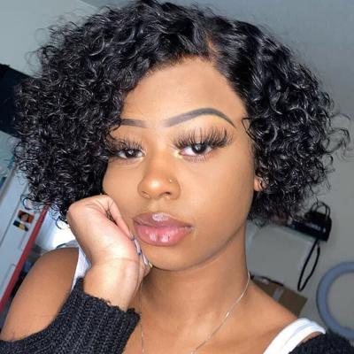 China Brazilian Water Wave Hair Water Wave Pixie Cut Short Full Lace Braided Wig For Black Women for sale