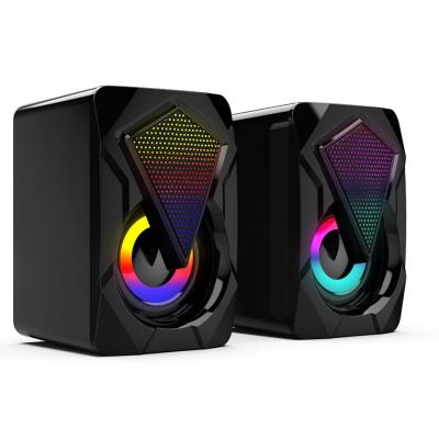 China Portable Bass Stereo Sound Colorful RGB Smart Speaker BT Gaming Loudspeaker Super Bass Sound Outdoor USB Laptop Computer Speaker for sale