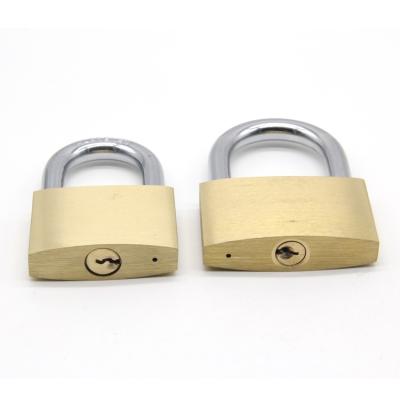 China Flat 38mm Hardened Stainless Steel Brass Shackle Safety Padlocks for sale